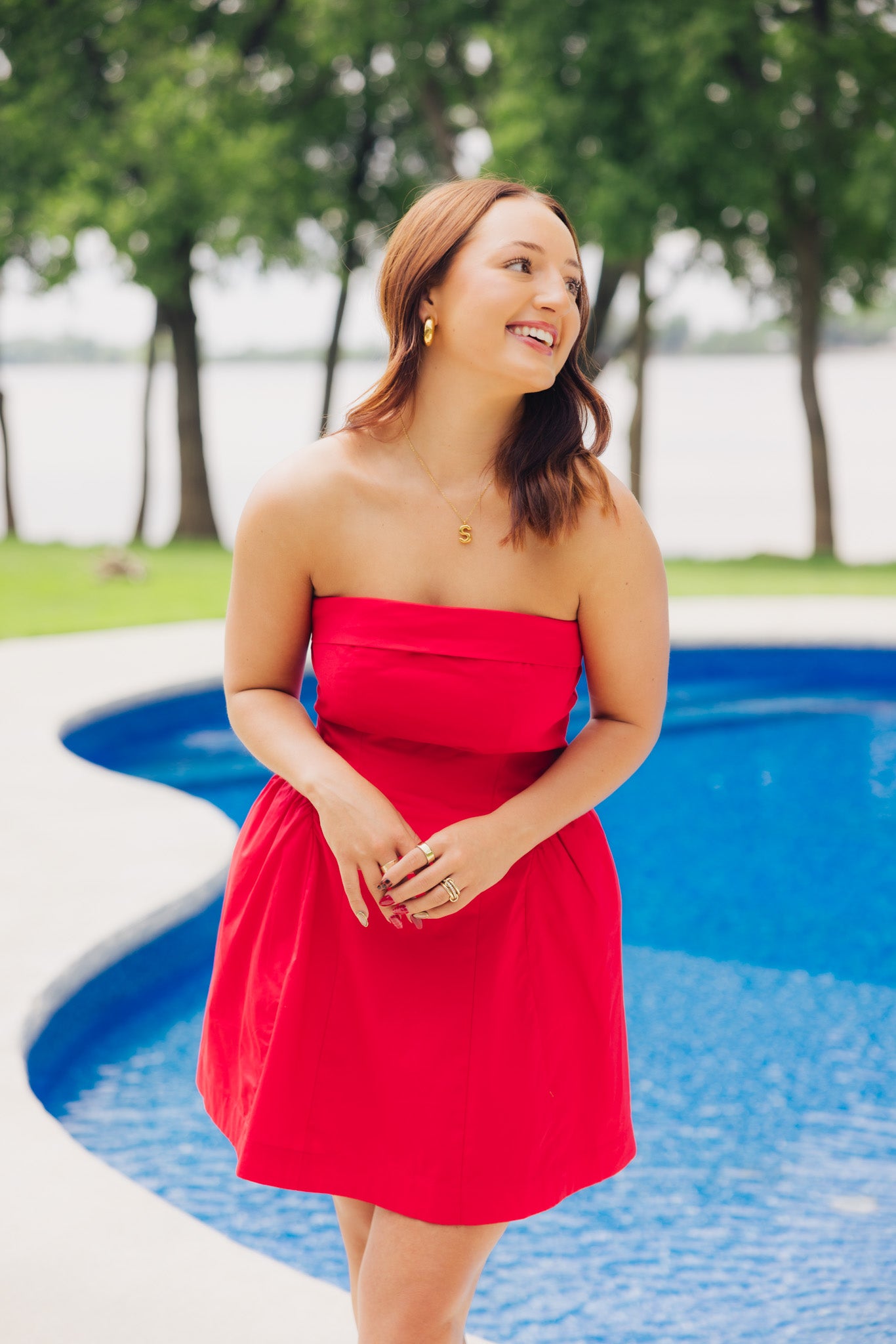 Red Fold Over Mini Dress
